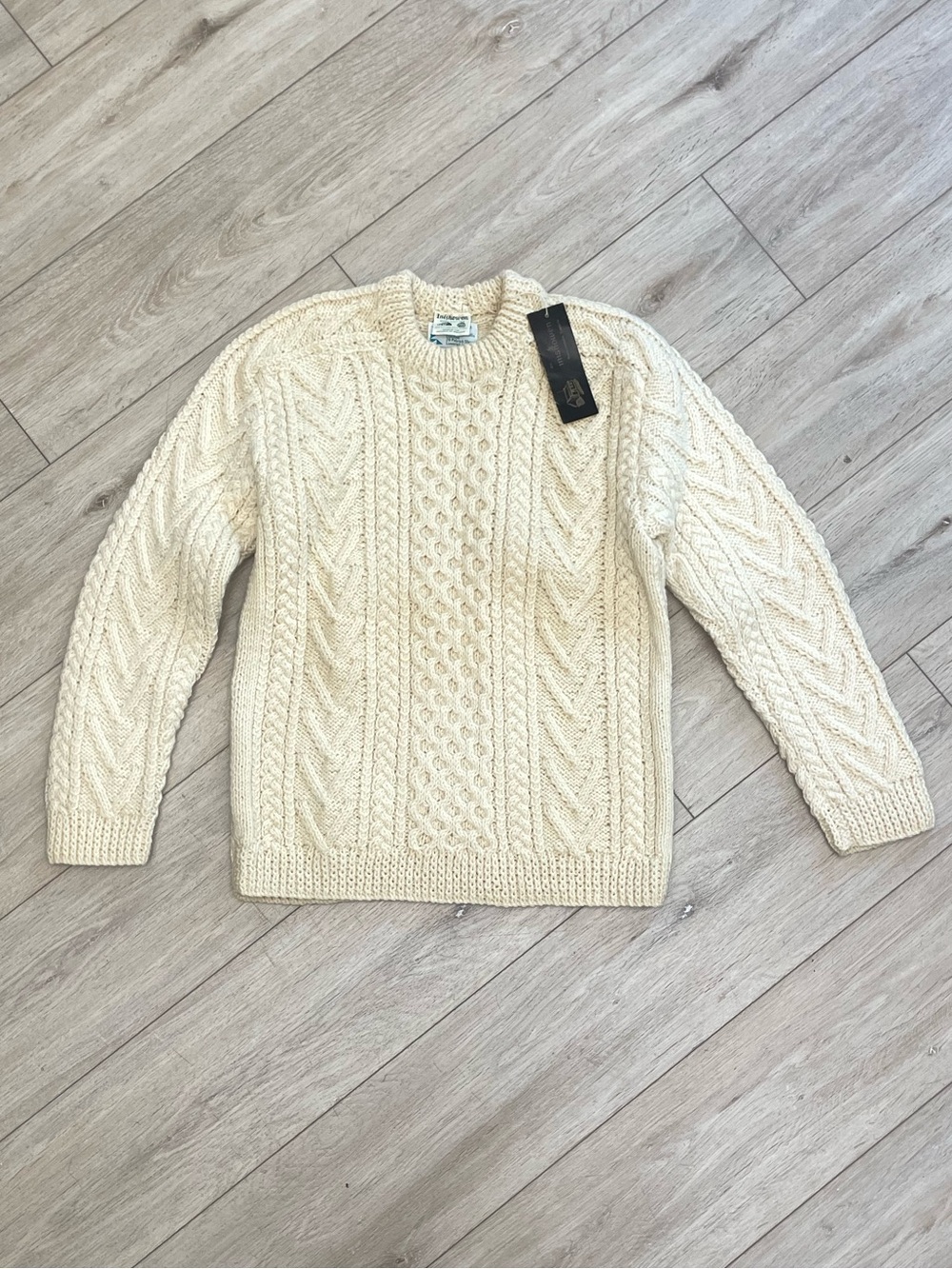 70’s Inishowen Hand-Knitted 100% Pure New Wool Aran Fisherman's Sweater